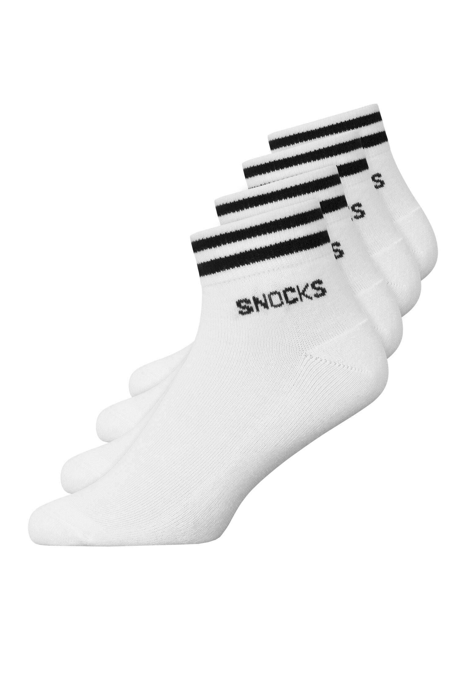 SNOCKS| Retro Sneaker Socken mit Streifen aus Bio-Baumwolle 4er-Pack