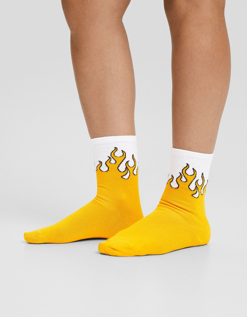 Pacote com 3 pares de meias estampadas