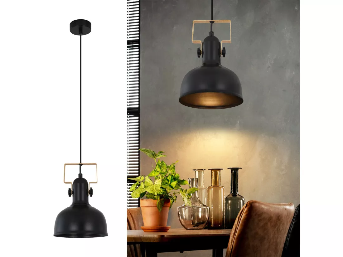 NETTLIFE Lampe à Suspendre Vintage 1 flamme Noir Rétro Industrielle Douille E27 MAX.40W
