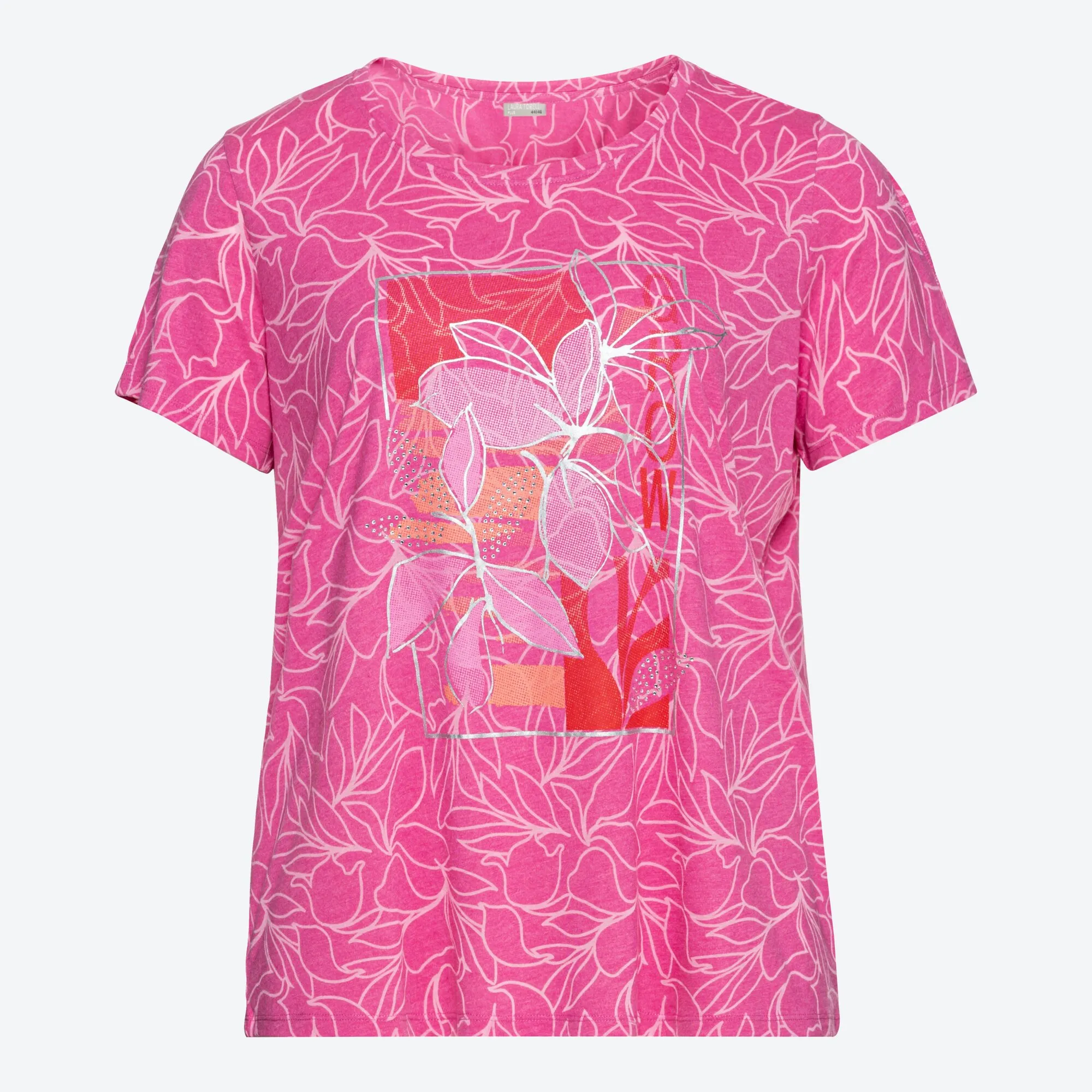 Damen-T-Shirt mit Ausbrenner-Muster, große Größen