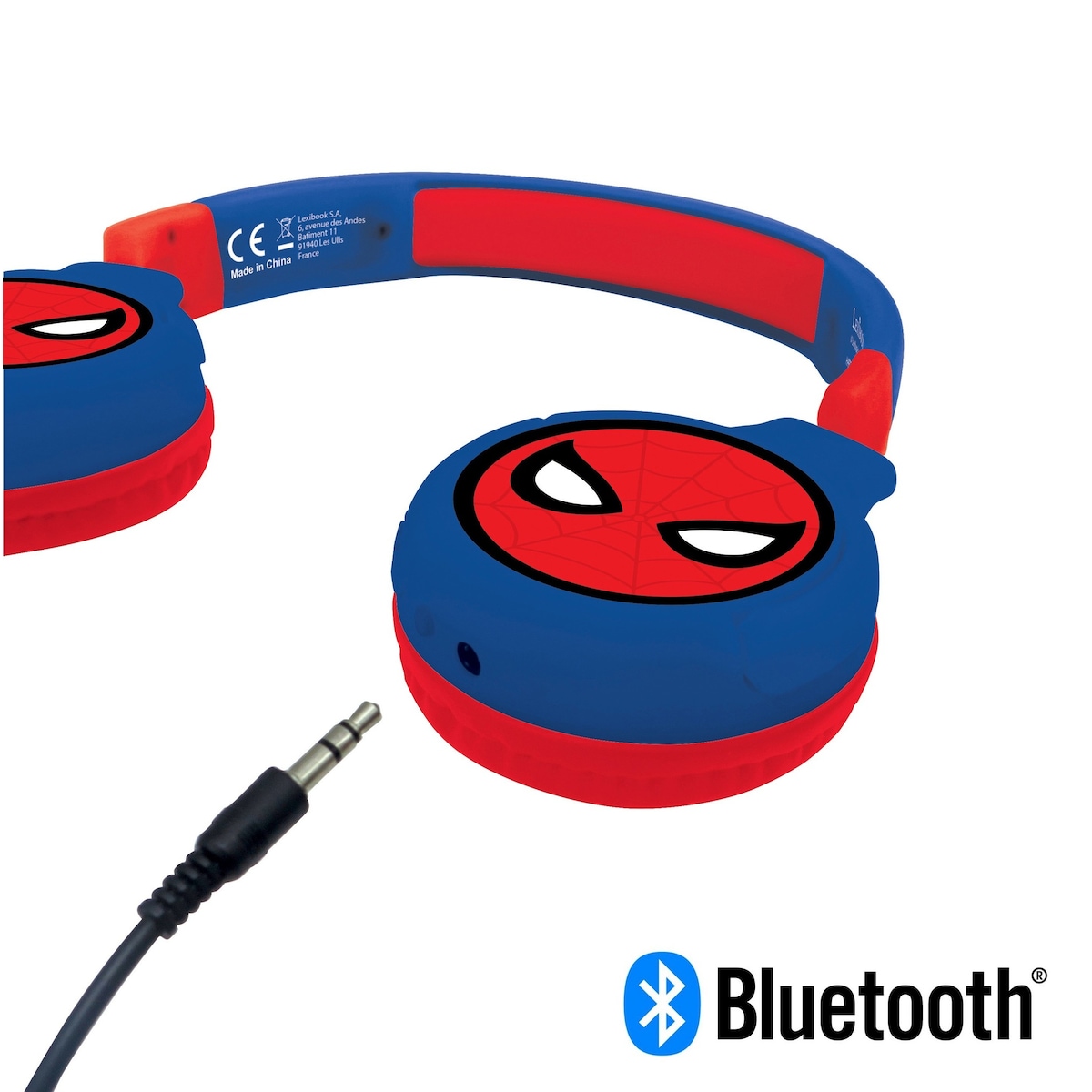 2 i 1 sammenleggbare Bluetooth- og kablet komfort-hodetelefoner med barnesikkert volum - Spider-Man