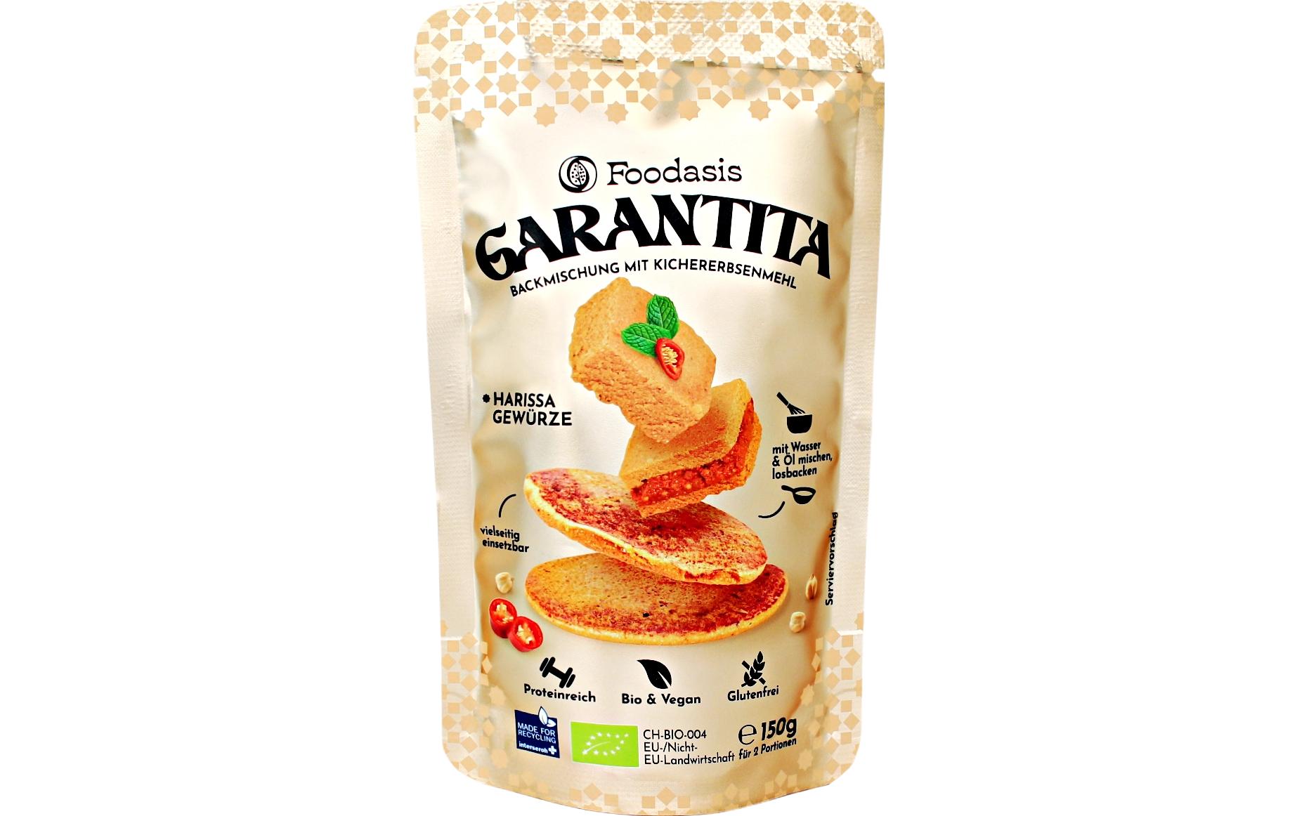 Backmischung Bio Garantita Harissa 150 gBackmischung mit Kichererbsenmehl