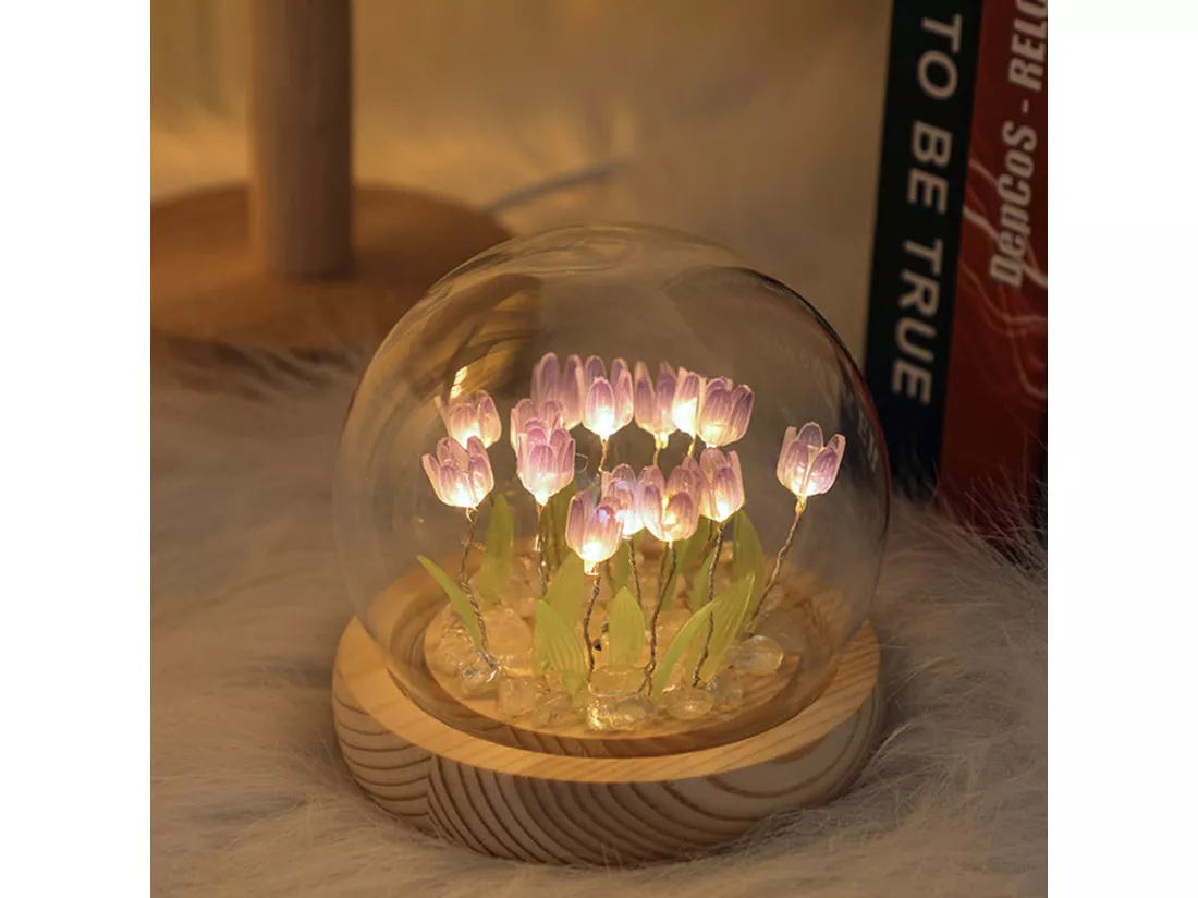 Veilleuse DIY ,Veilleuse Enfant Rechargeable LED,Lampe de Chevet,,Veilleuse tulipe DIY