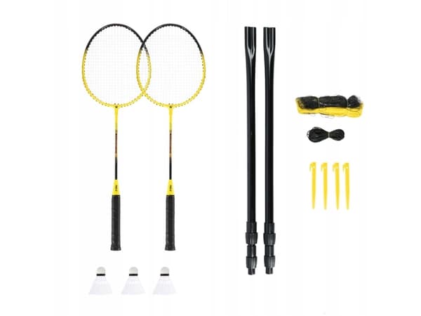 Nils Extreme NRZ262 ALUMINIUM / FOR BADMINTON 2 RACKETTER + 3 FJÆR SHUTTERS + NETT 600x60cm + NILS DEKSEL