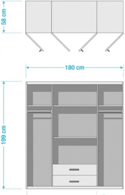 Stratum - Kledingkast - Draaideur - Hout - Industrieel - 4 Legplanken & 2 Roedes