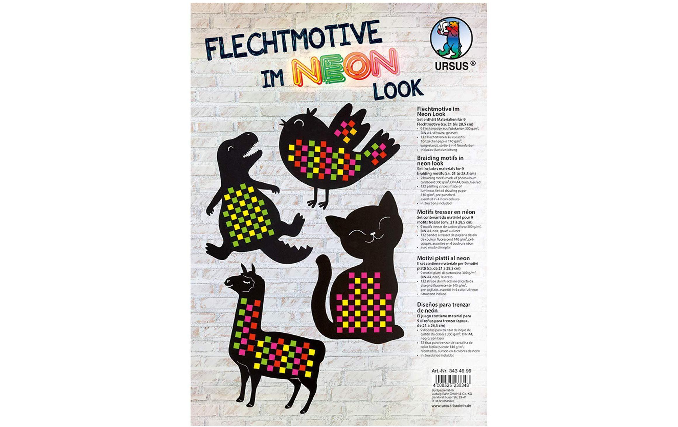 Bastelpapier für 9 Flechtmotive A4, 300 g/m², Mehrfarbig132 Flechtstreifen für Flechtmotive