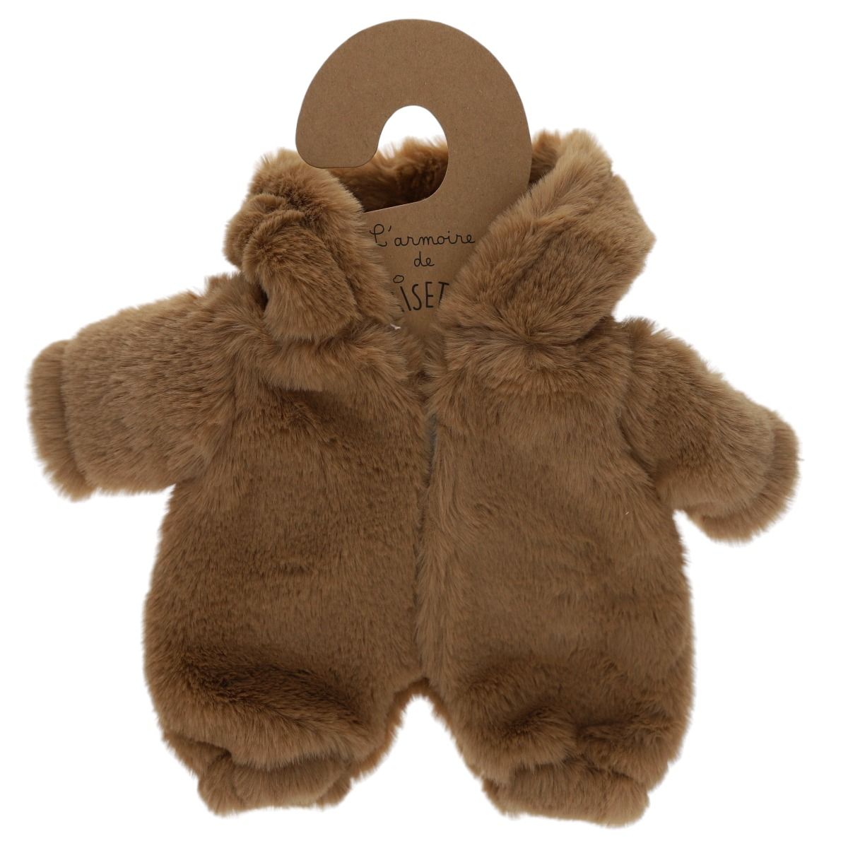 Tenue de poupée combinaison fausse fourrure marron - Chaton Frisette