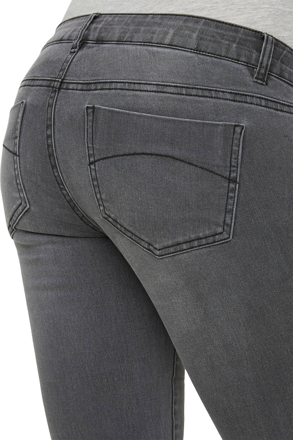 MAMALICIOUS low waist slim fit zwangerschapsjeans MLLOLA grijs