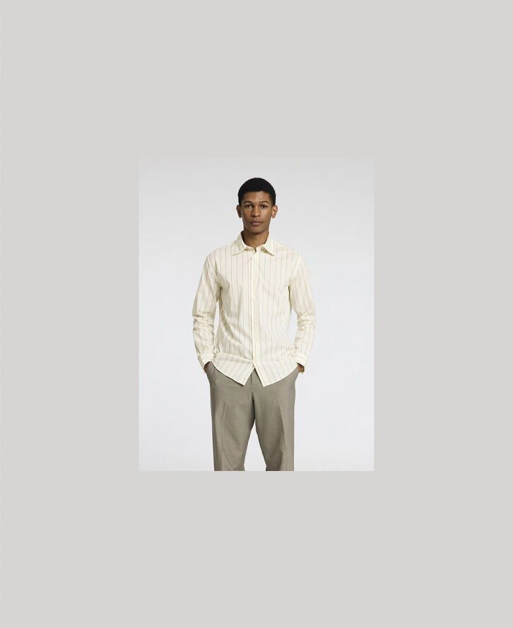 Selected Homme SLHREGRILEY STRIPE LS SHIRT Egret/stripes