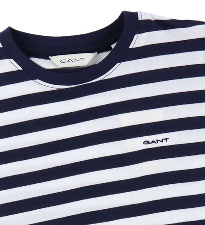 GANT T-Shirt - Striped Shield - Evening Blue
