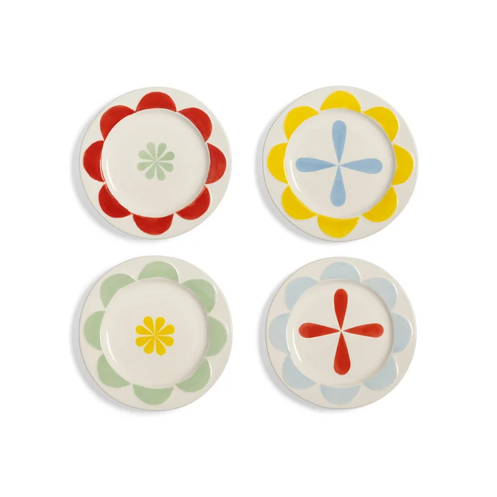 &klevering - Folk Teller, Ø 17,5 cm, mehrfarbig (4er-Set)