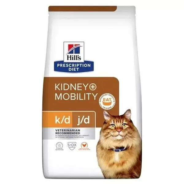 Hill's Prescription Diet Feline K/d Kidney + j/d Mobility Croquette Frango 3 Kg