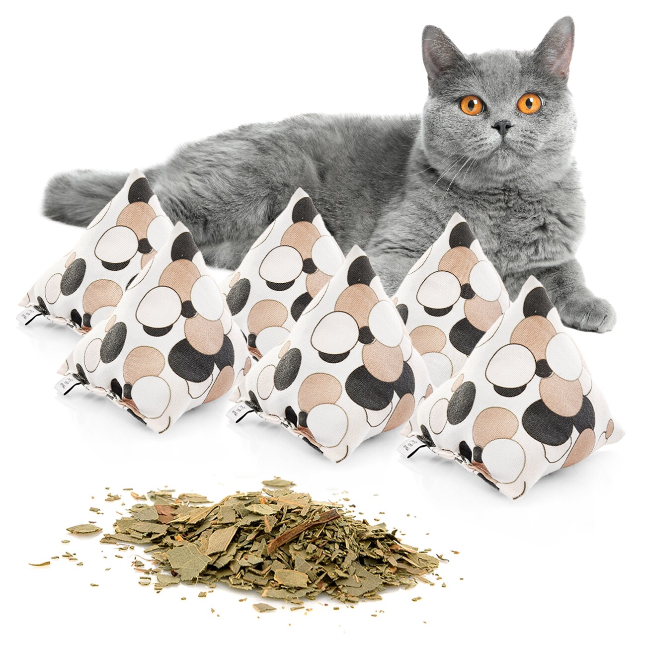 Canadian Cat Company Catnipspielzeug 6x Schmusepyramide Kreise