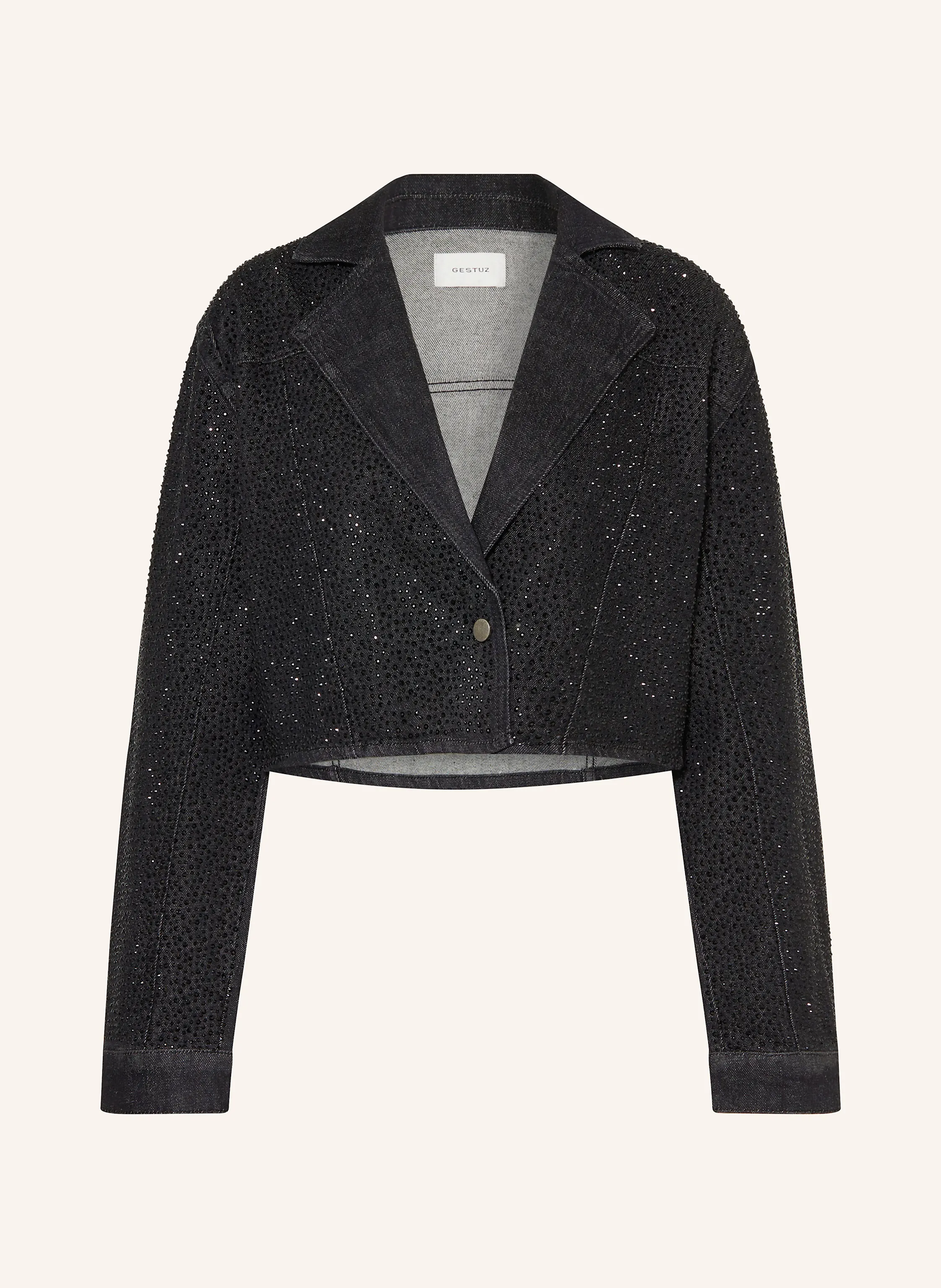 GESTUZ Cropped-Jeansjacke ZORAHGZ mit Schmucksteinen