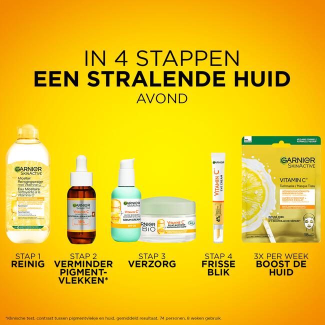 Garnier Skinactive 10% Pure Vitamine C* Anti-Pigmentvlekken Nachtserum met Hyaluronzuur 30 ML