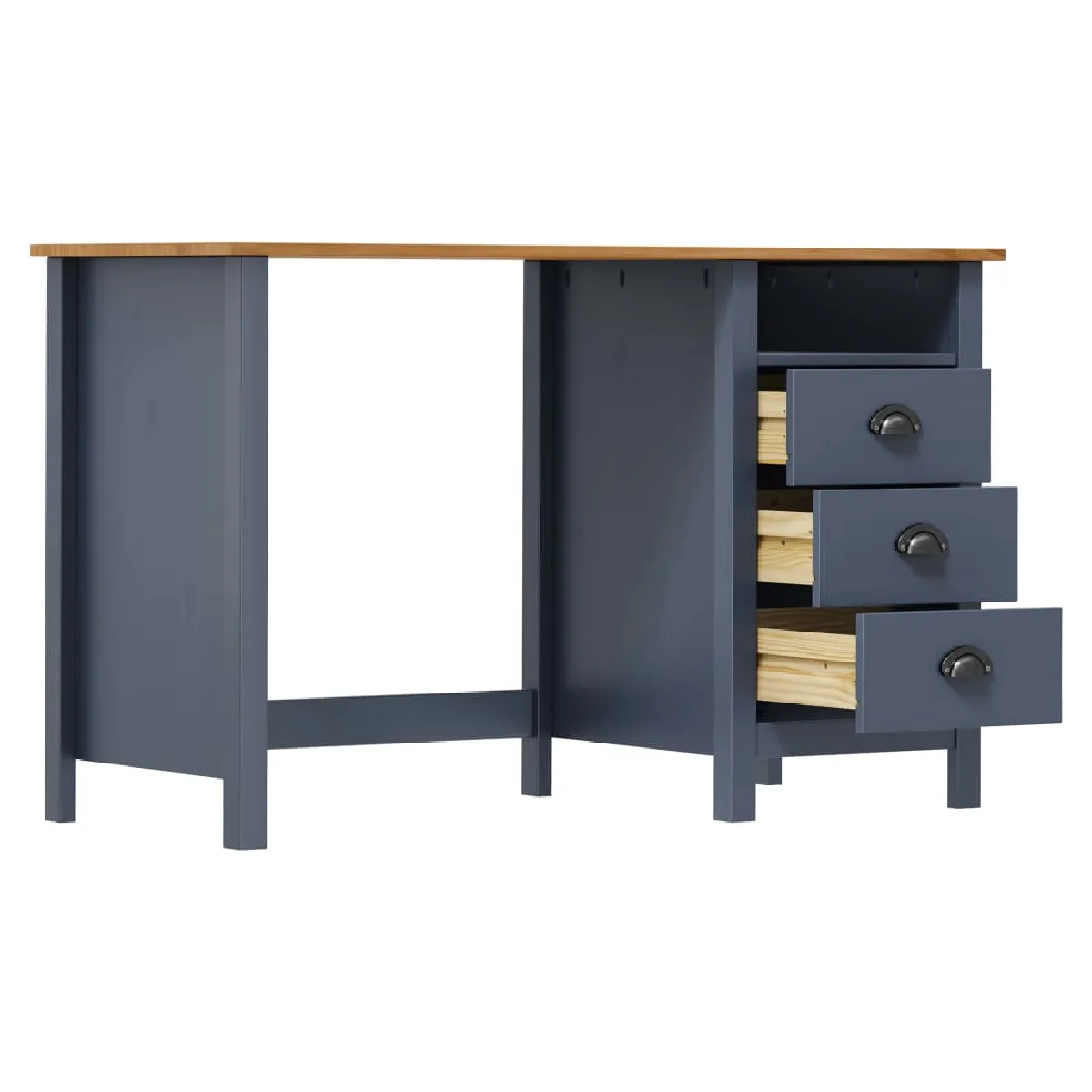 Helloshop26 Bureau Hill pin gris 120 cm