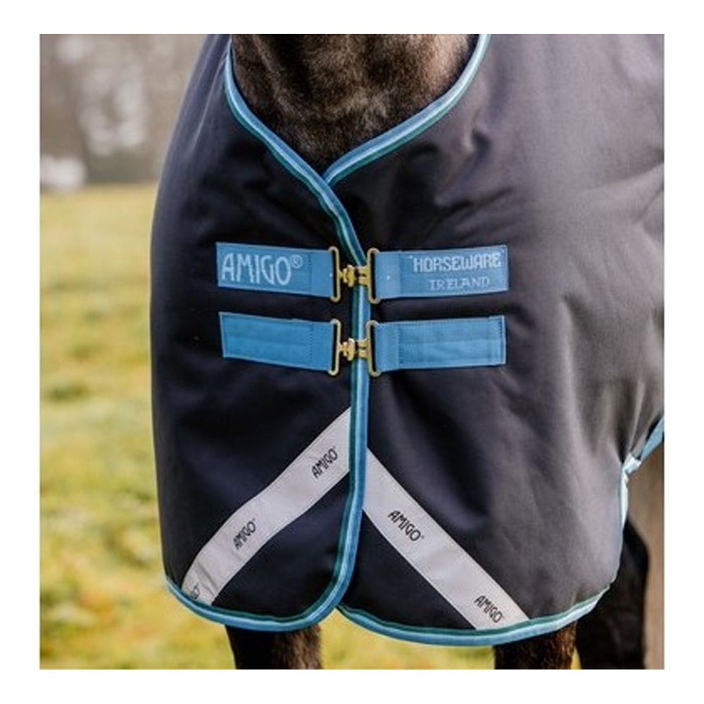 Horseware AMIGO BRAVO 12 TURNOUT 50G - Couverture de paddock navy/turquoise/aqua/blue