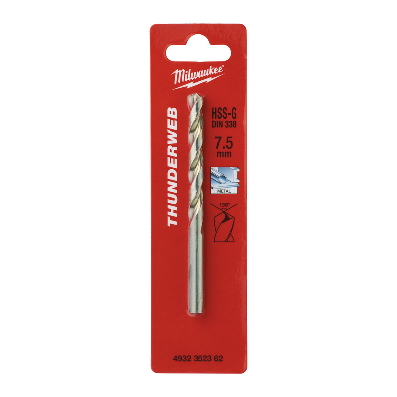 Milwaukee metaalboor HSS-G Thunderweb 7.5x109mm