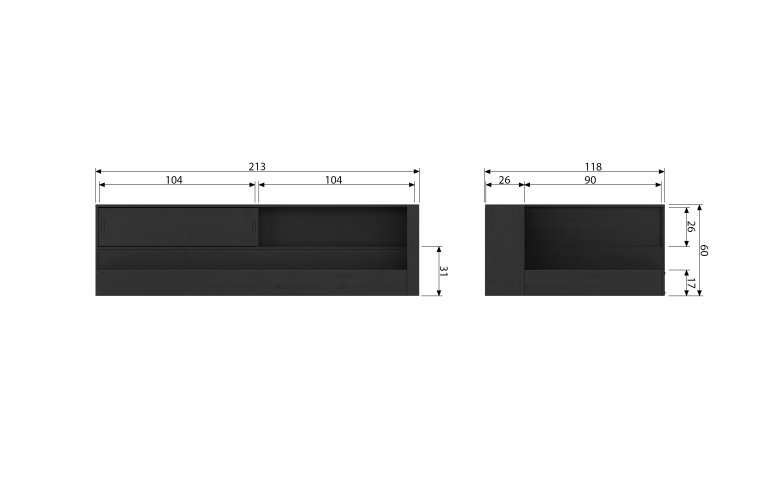 WOOOD Connect bed 90x200 wit