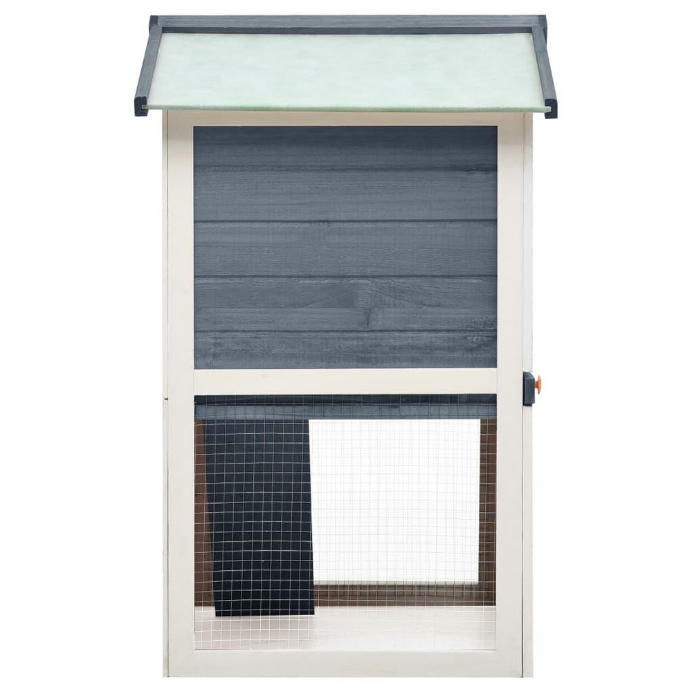 Clapier d'extérieur 3 portes 94 x 60 x 98 cm bois gris et blanc