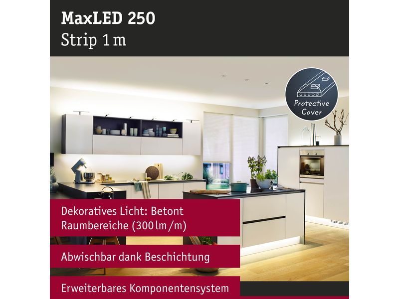 Paulmann LED-Stripe MaxLED 250 2700 K, 1 m Verlängerung Beschichteter LED-Streifen, kürzbar