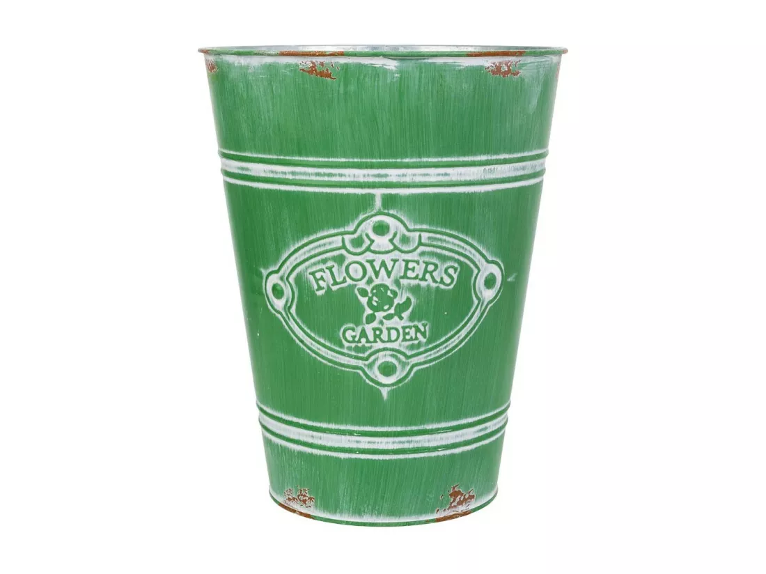 Vase en métal vert d20.5x25h b:13