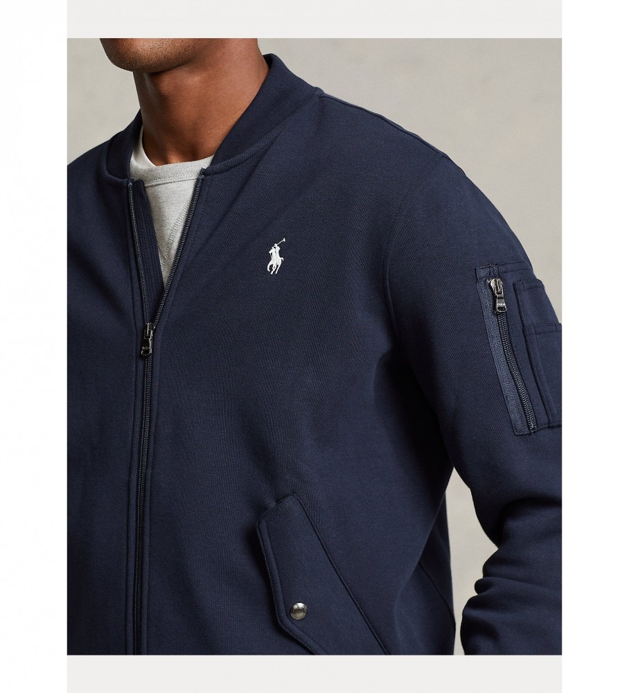Jaqueta bomber de malha azul-marinho Ralph Lauren
