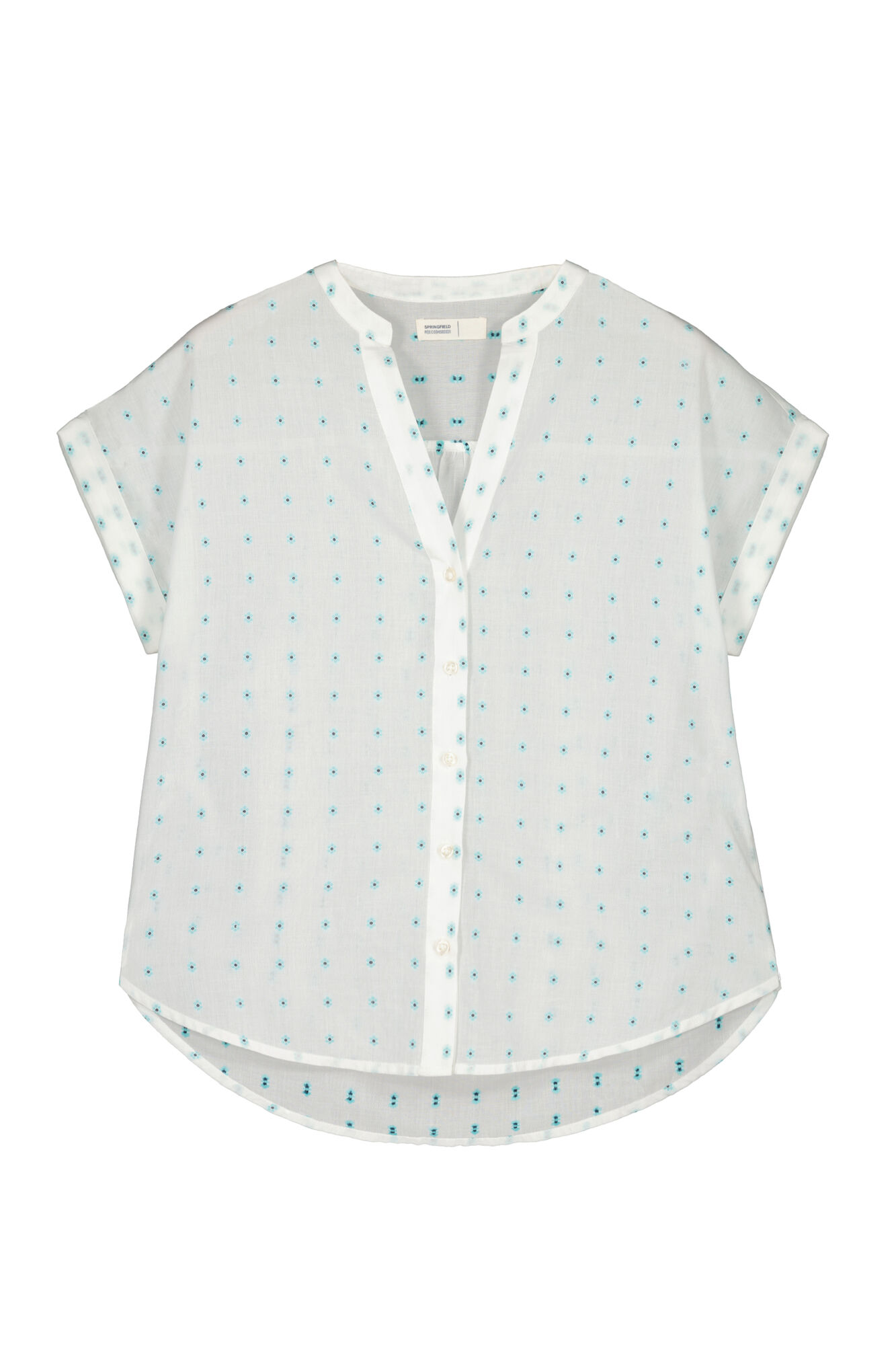Blusa de algodão com gola mandarim
