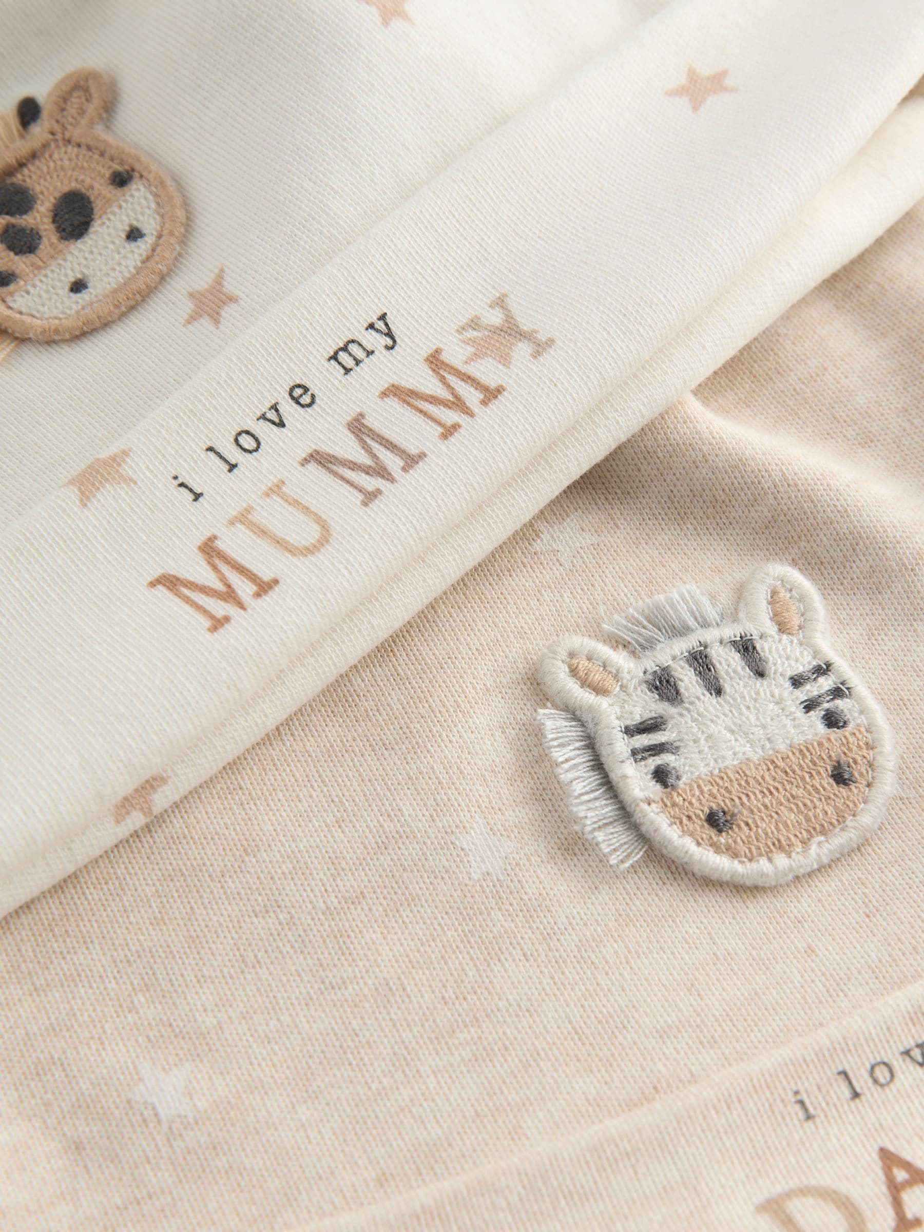 Neutraal - I Love My Mummy/Daddy Baby Hoeden met Stropdas 2 set (0-6maanden)