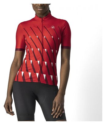 Maillot Manches Courtes Femme Castelli Pendio Rouge Bordeaux