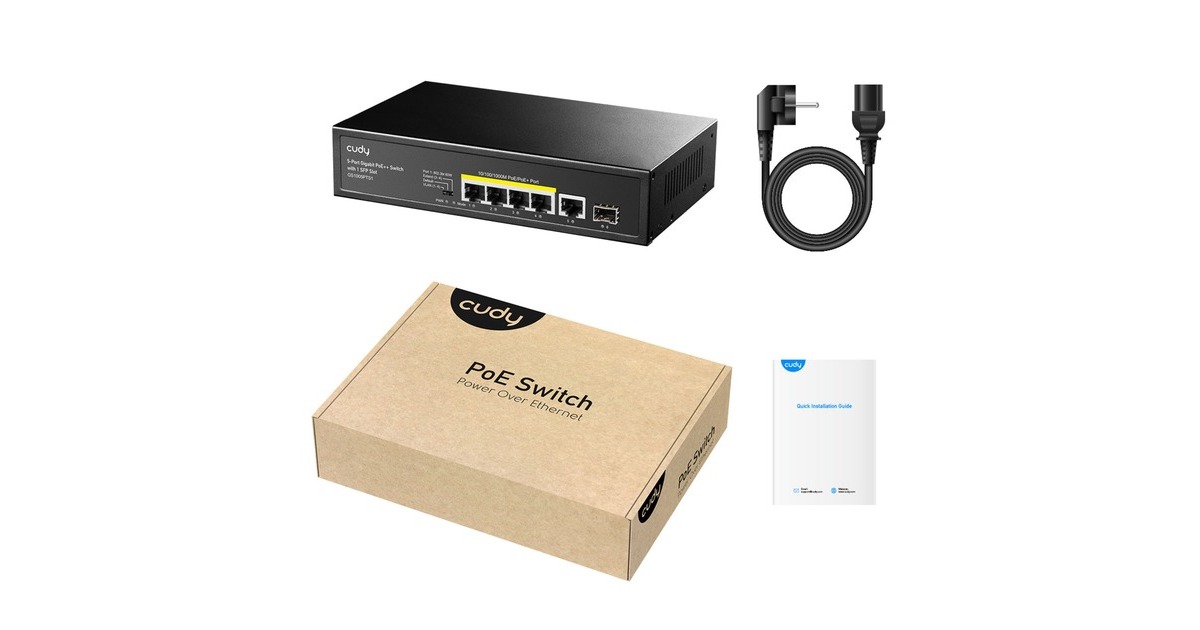 Cudy5-Port 10/100/1000 POE+ Switch with 1 SFP Port  (Zwart)