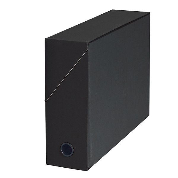 5 boites de classement carton dos 9 cm coloris noir