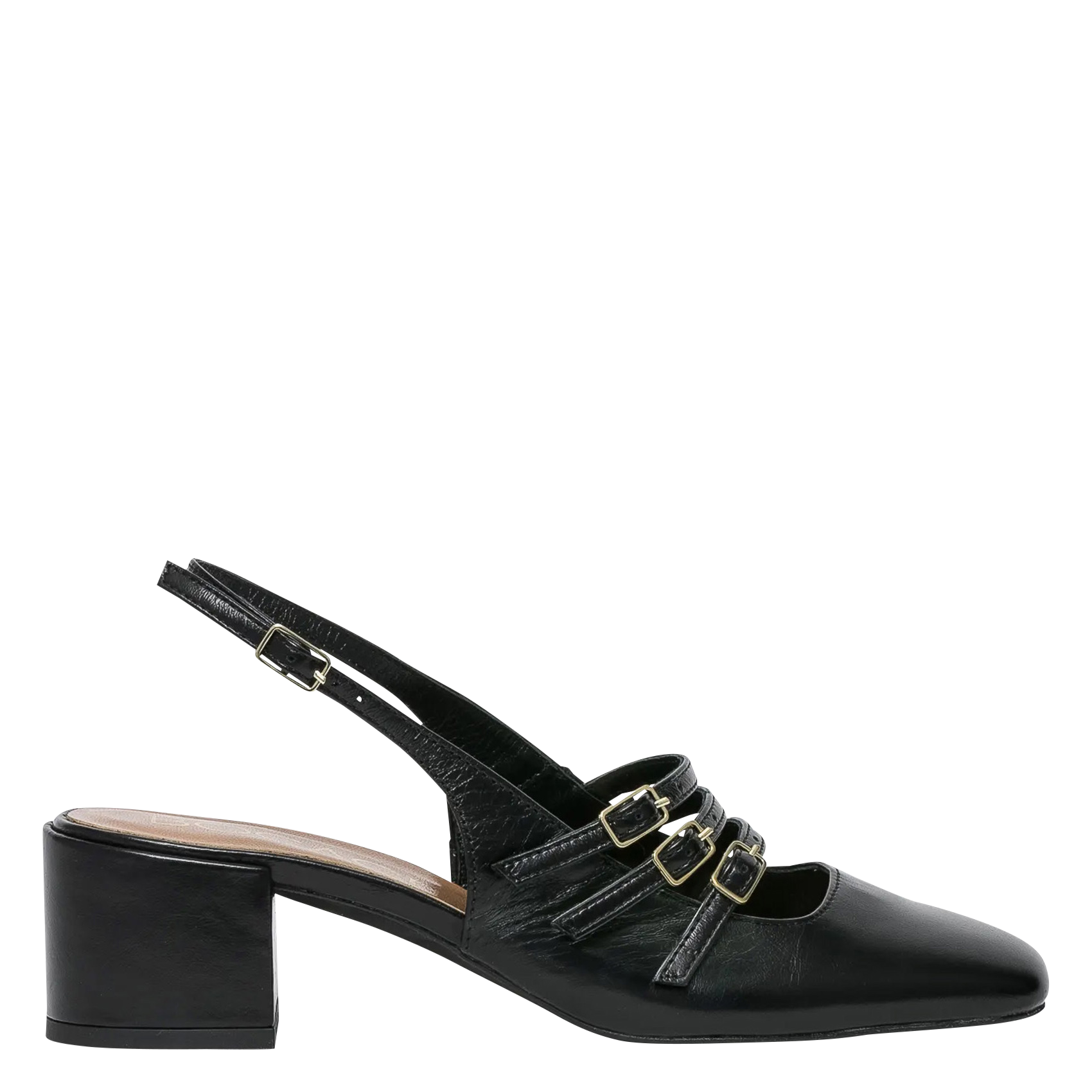 DEMI - Babies en cuir lisse | Noir