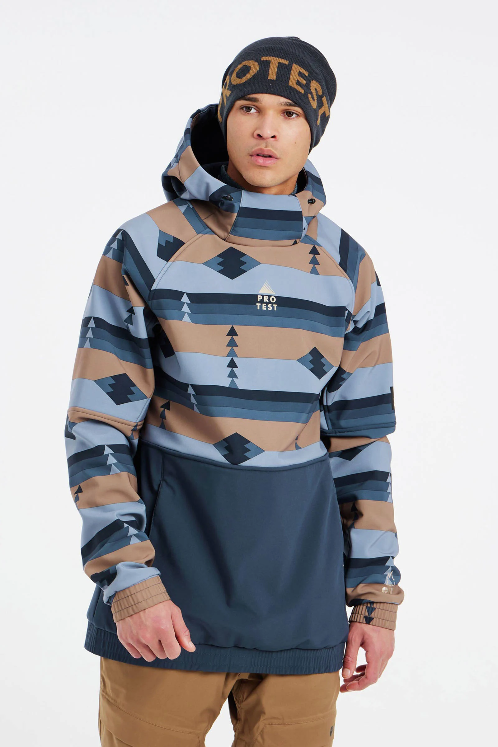 Protest ski-anorak PRTKONOW blauw/camel