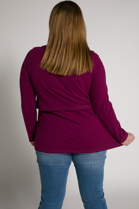 Bellieva-Shirt, elastische Raffungen, 3/4-Arm, GOTS
