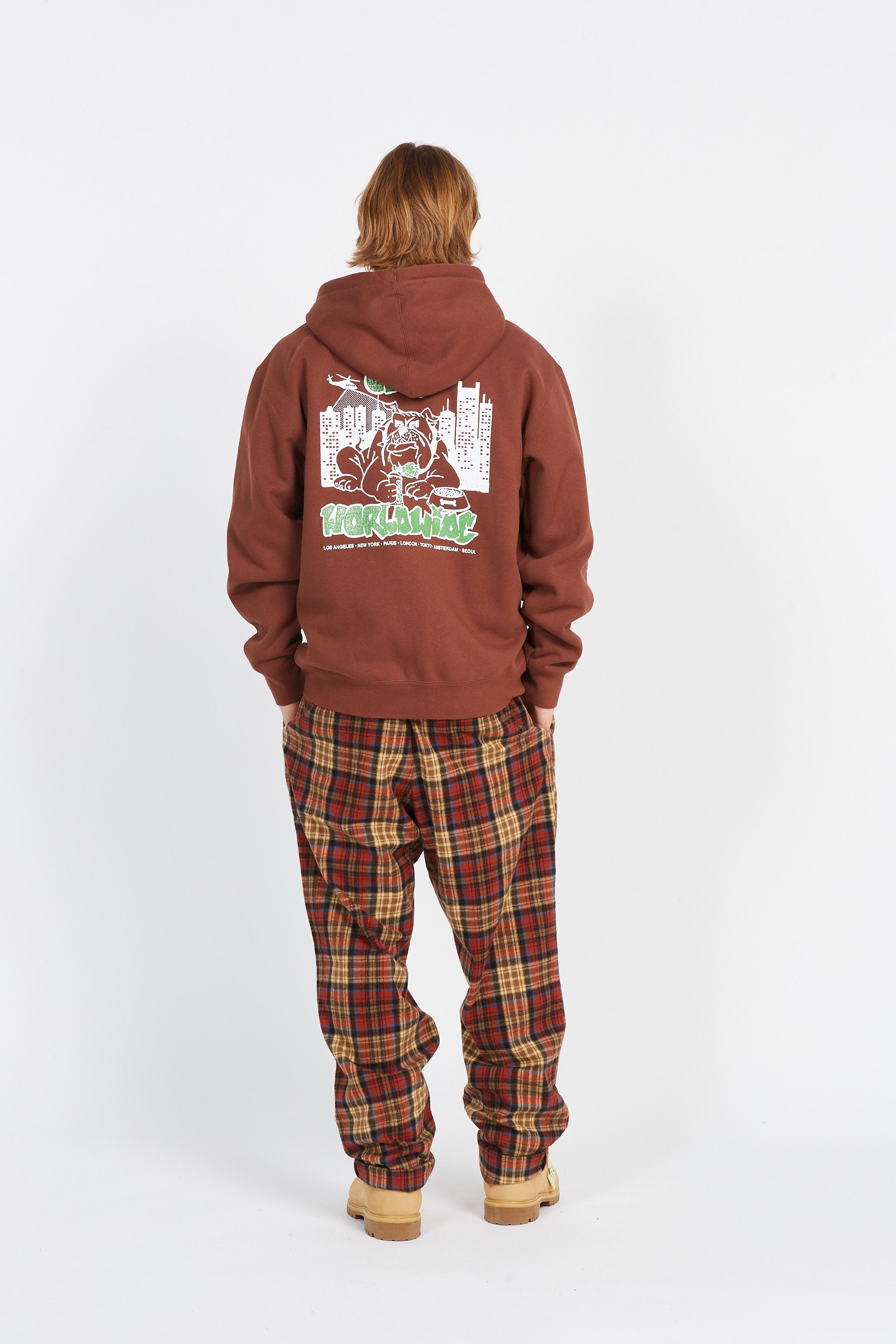 OBEY Sweatshirt zippé CITY WATCH DOG Z Marron