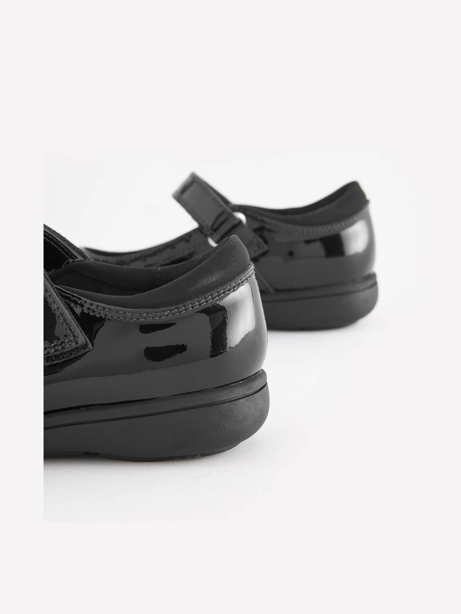 Zwart lak - Leren Mary Jane-schoolschoenen met broguedetail