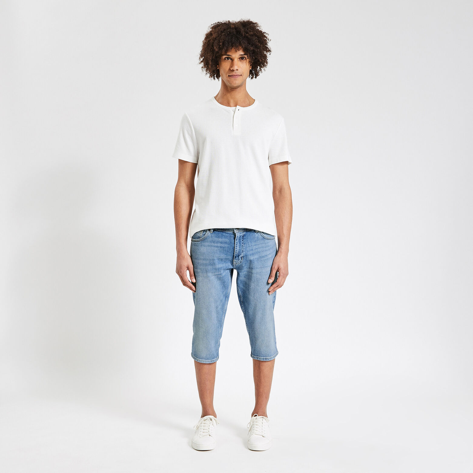 Pantacourt en jean Bleu moyen