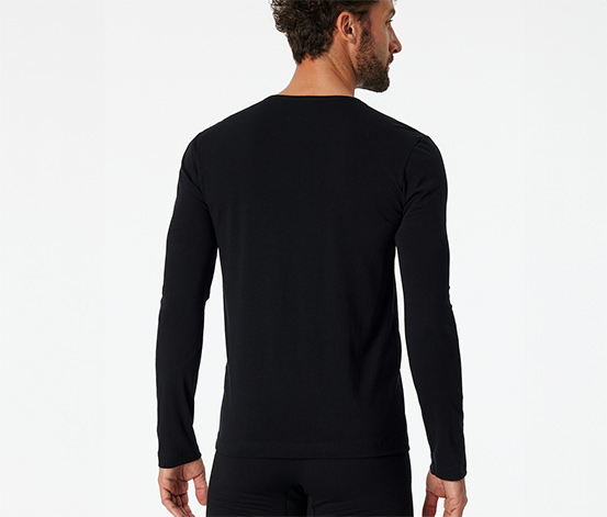 SCHIESSER Langarmshirt mit Bio-Baumwolle, schwarz