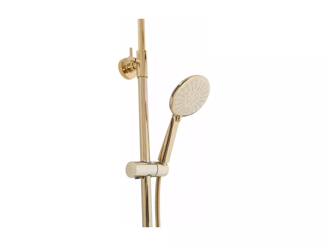 Kit de douche avec thermostat REA Lungo TermoStat Gold - Pommeau de douche ultra-pluie et robinet avec éléments