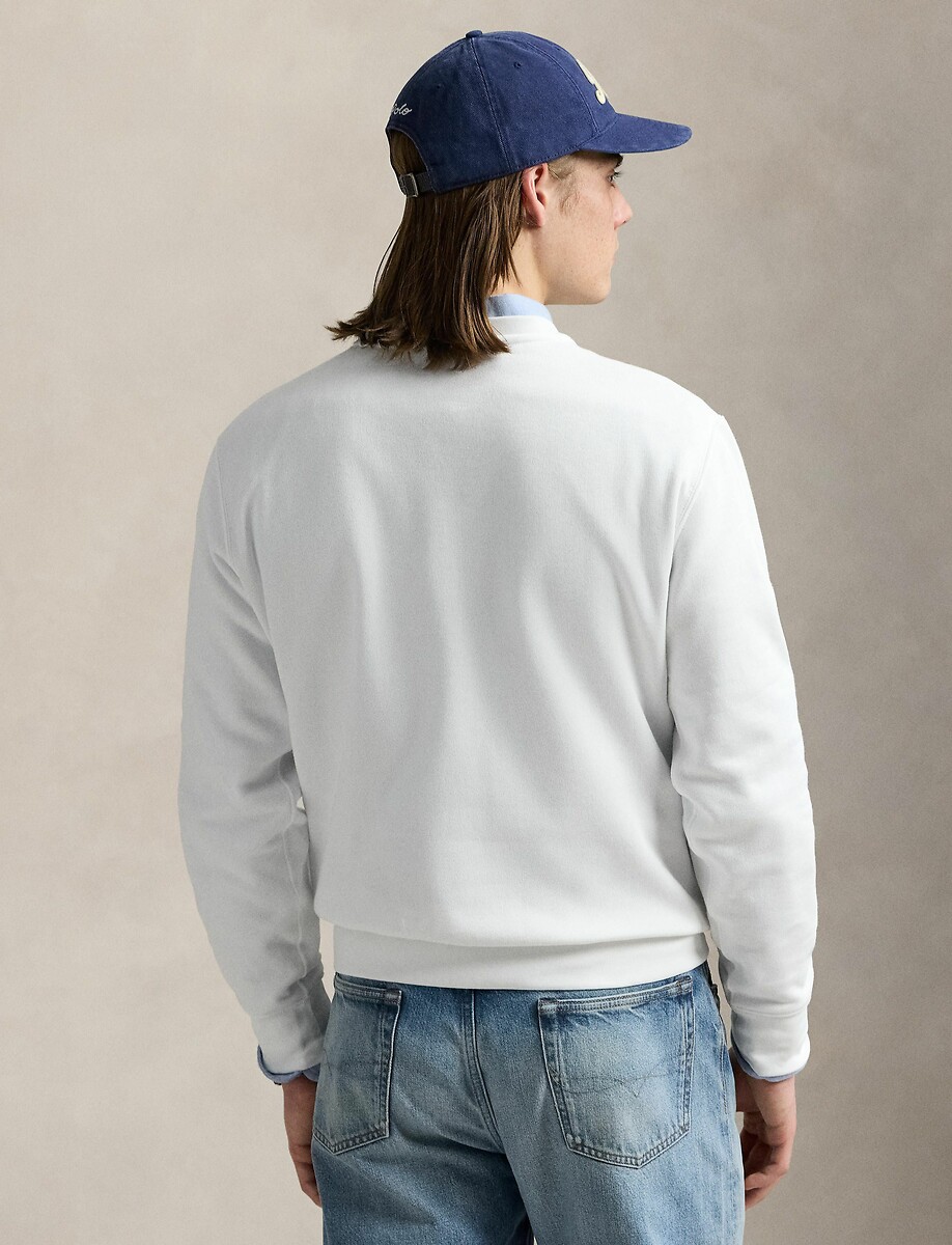 POLO RALPH LAUREN<br>Suéter de lã com gola redonda e logo de urso