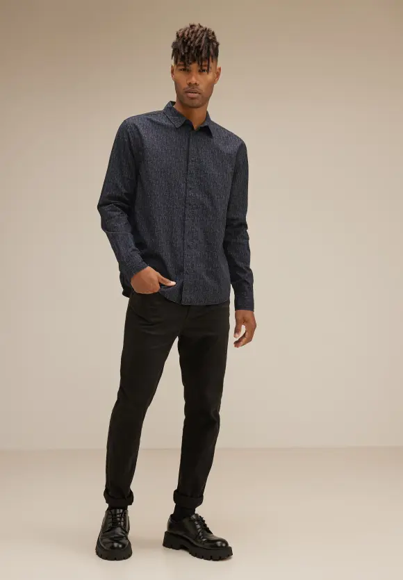 Hemd mit Alloverprint - true blue