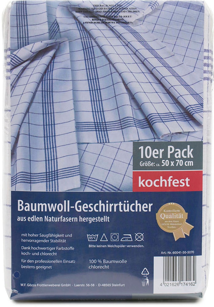 Gözze Geschirrtuch »Geschirrtücher, Des. 60041 Karo« aus 100% Baumwolle