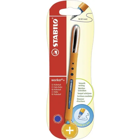 Tintenroller - STABILO worker+ - medium - Einzelstift - blau