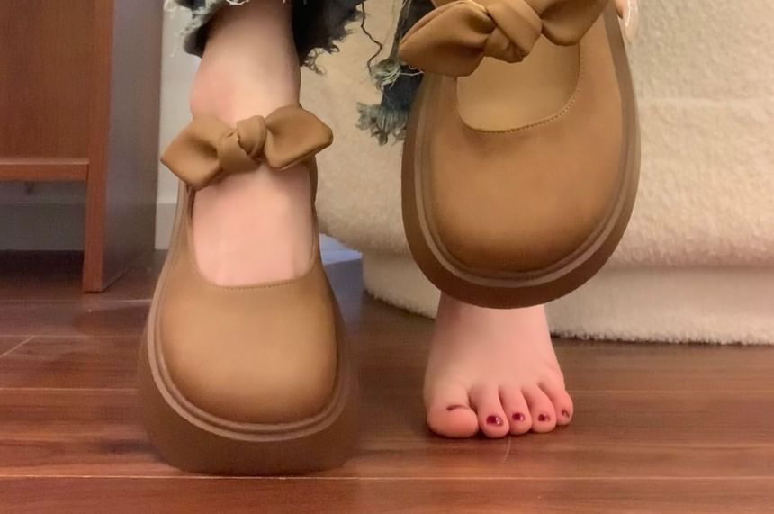 DURAC - Mary Jane-schoenen met strik van imitatieleer
