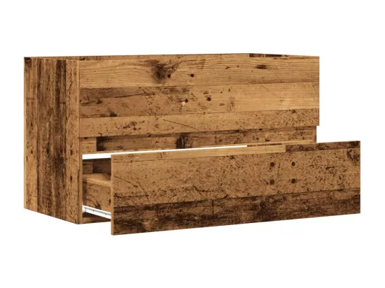 Armoire de salle de bain suspendue vieux bois bois d'ingénierie
