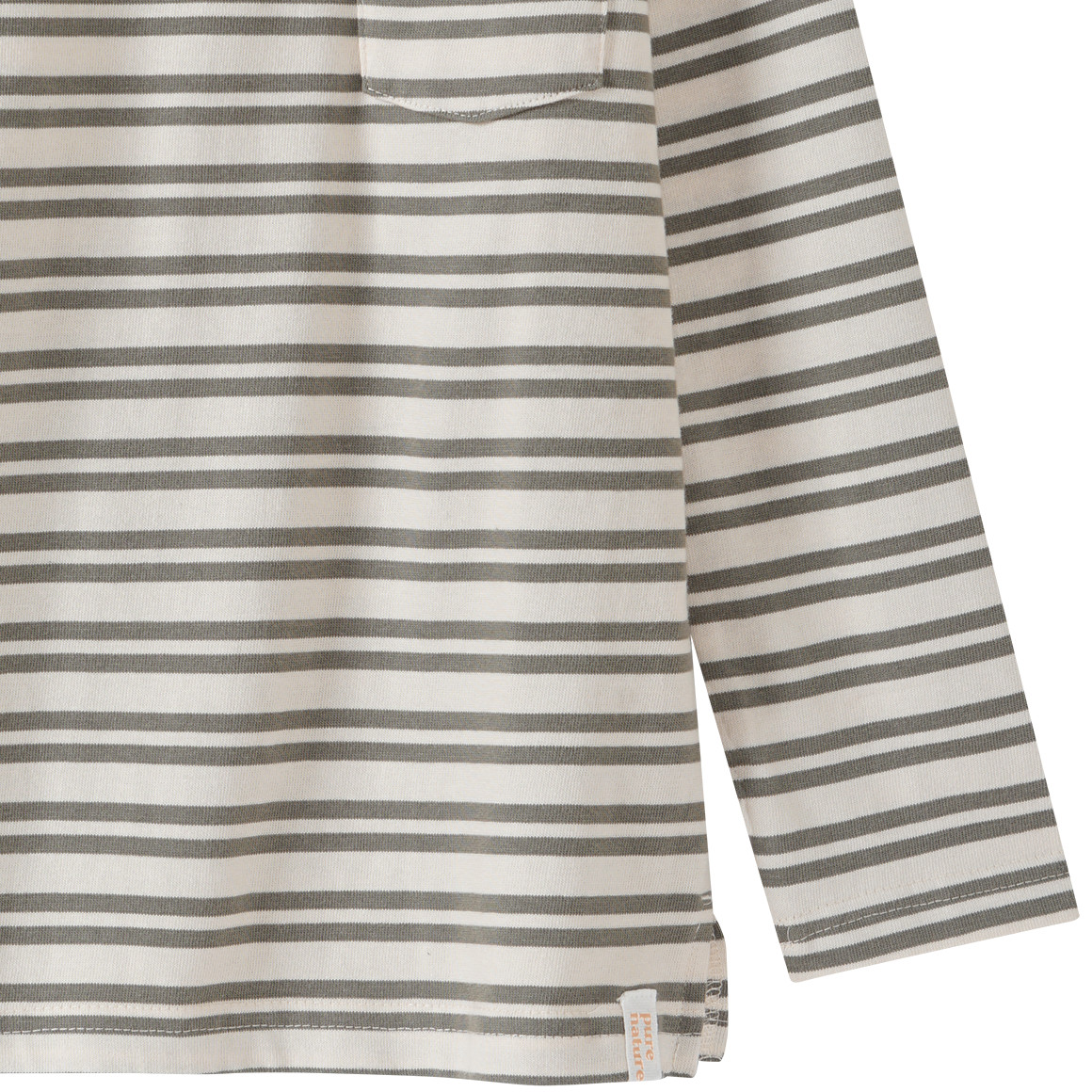 Topolino Pure Collection Jungen Langarmshirt mit Streifen oliv / cremeweiss