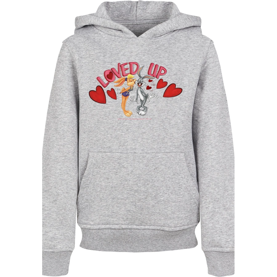 F4NT4STIC Hoodie Looney Tunes Bugs Bunny And Lola Valentine's Day Loved Up heather grey