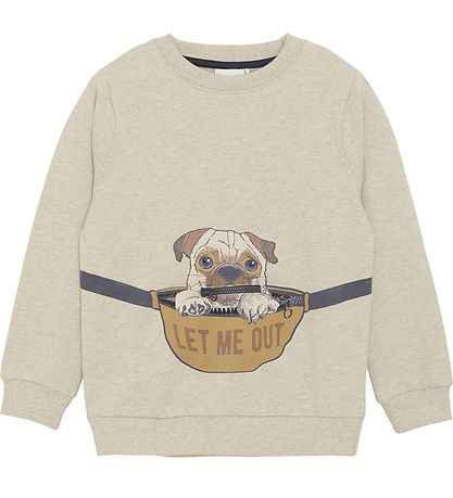 Minymo Sweatshirt - Beige Meliert m. Hund