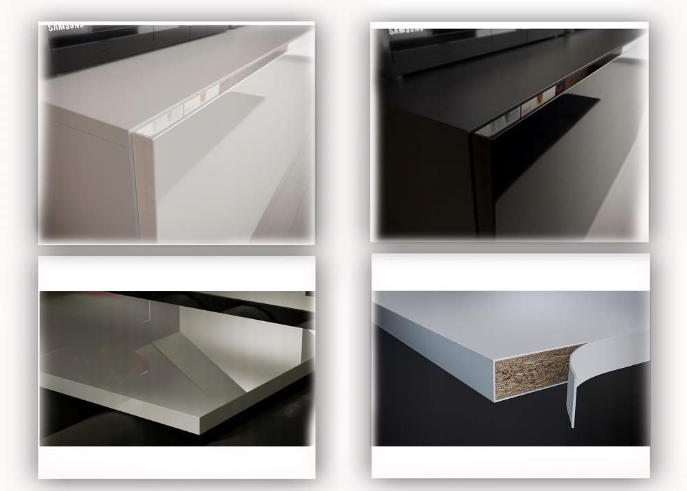 Wohnwand Wohnzimmer Möbel (Weiß) mit LED RGB - 16 Farben - Hängend Wohnzimmerwand Modern - Schrankwand mit Regale und TV Schrank (Nowara AN1-17W-HG21 1C)
